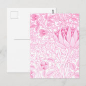 William Morris Artichoke Bord Roze Briefkaart (Voorkant / Achterkant)