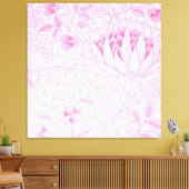 William Morris Artichoke Bord Roze Canvas Afdruk (Insitu (Woonkamer))