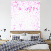 William Morris Artichoke Bord Roze Canvas Afdruk (Insitu (Slaapkamer))