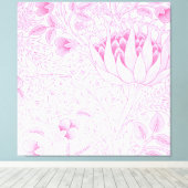 William Morris Artichoke Bord Roze Canvas Afdruk (Insitu (Houten vloer))