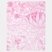 William Morris Artichoke Bord Roze Fleece Deken (Voorkant)