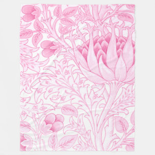 William Morris Artichoke Bord Roze Fleece Deken