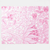 William Morris Artichoke Bord Roze Fleece Deken (Voorkant (Horizontaal))