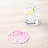 William Morris Artichoke Bord Roze Ronde Kartonnen Onderzetter (Insitu)