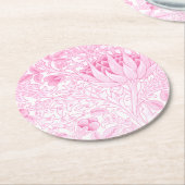 William Morris Artichoke Bord Roze Ronde Kartonnen Onderzetter (Gebogen)