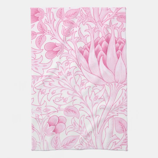 William Morris Artichoke Bord Roze Theedoek (Verticaal)