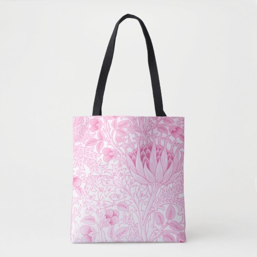 William Morris Artichoke Bord Roze Tote Bag (Voorkant)