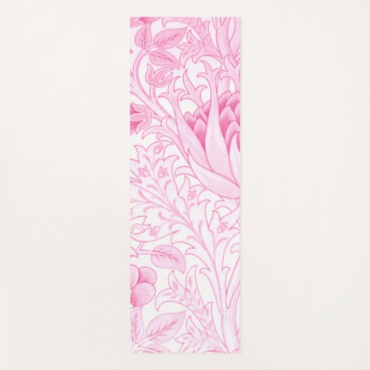 William Morris Artichoke Bord Roze Yogamat (Voorkant)