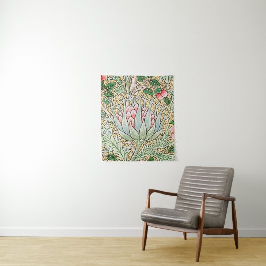 William Morris Artichoke Floral Wandkleed (In situ)