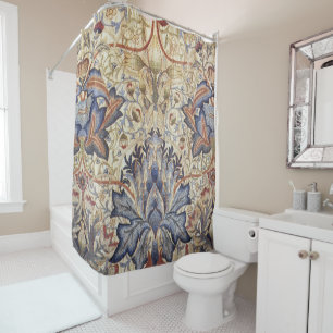 William Morris - Artisjok bloempatroon in vintage  Douchegordijn