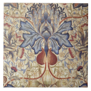 William Morris - Artisjok bloempatroon in vintage  Tegeltje