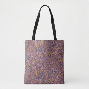 William Morris Artisjok wijn en goud Tote Bag