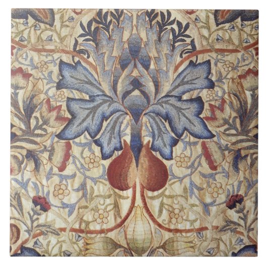 William Morris - artisjokbloempatroon Tegeltje (Voorkant)