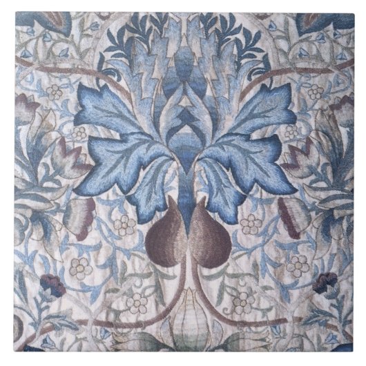 William Morris -  artisjokbloempatroon Tegeltje (Voorkant)