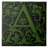 William Morris Arts and Crafts Initiaal Letter A Tegeltje (Voorkant)