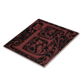 William Morris Arts and Crafts Monogram Brief E Tegeltje (Zijkant)