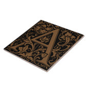 William Morris Arts and Crafts Monogram Letter A Tegeltje (Zijkant)