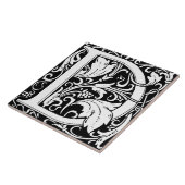 William Morris Arts and Crafts Monogram Letter D Tegeltje (Zijkant)