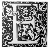 William Morris Arts and Crafts Monogram Letter E Tegeltje (Voorkant)