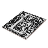 William Morris Arts and Crafts Monogram Letter E Tegeltje (Zijkant)