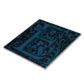 William Morris Arts and Crafts Monogram Letter E Tegeltje (Zijkant)