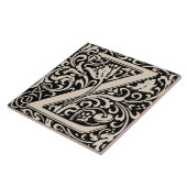 William Morris Arts and Crafts Monogram Letter Z Tegeltje (Zijkant)
