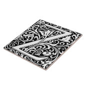 William Morris Arts and Crafts Monogram Letter Z Tegeltje (Zijkant)