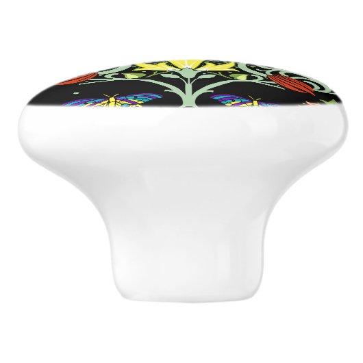 William Morris Arts and Crafts Pattern Keramische Knop (Zijkant)