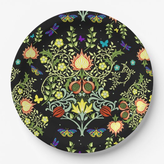 William Morris Arts and Crafts Pattern Papieren Bordje (Voorkant)
