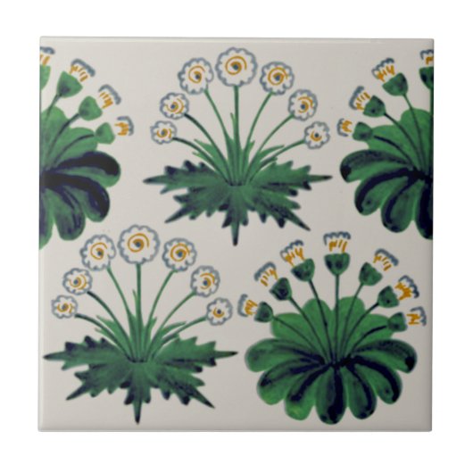 William Morris Arts & Crafts Daisies Reproduction Tegeltje (Voorkant)