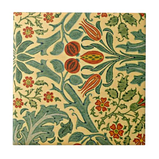 William Morris - Autumn Flower-patroon Tegeltje (Voorkant)