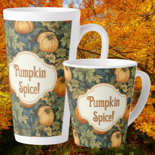 William Morris Autumn Pumpkin Spice gepersonalisee Latte Mok