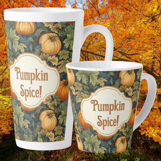 William Morris Autumn Pumpkin Spice gepersonalisee Latte Mok