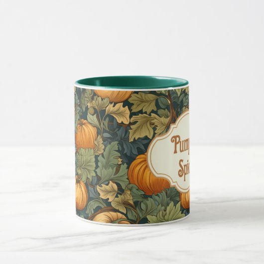 William Morris Autumn Pumpkin Spice gepersonalisee Mok (Midden)