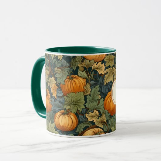 William Morris Autumn Pumpkin Spice gepersonalisee Mok (Voorkant links)