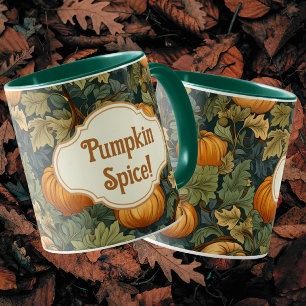 William Morris Autumn Pumpkin Spice gepersonalisee Mok