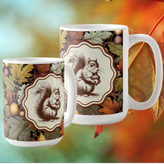 William Morris Autumn verlaat eekhoorn Koffiemok