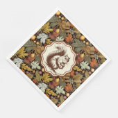 William Morris Autumn vertrekt bij Squirrel Retro Servet (Hoek)
