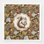 William Morris Autumn vertrekt bij Squirrel Retro Servet (Voorkant)