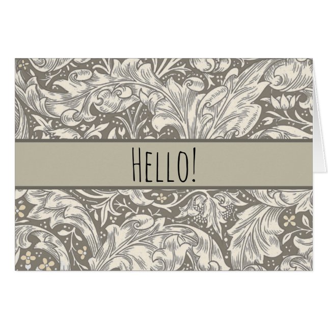 William Morris Bachelor's Button antieke damast (Voorkant Horizontaal)