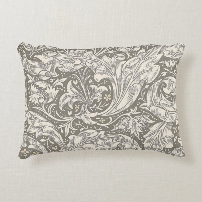 William Morris Bachelor's Button antieke damast Accent Kussen (Voorkant)