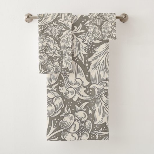William Morris Bachelor's Button antieke damast Bad Handdoek (Insitu)