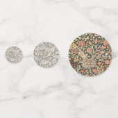 William Morris Bachelor's Button antieke damast Confetti (Achterkanten)