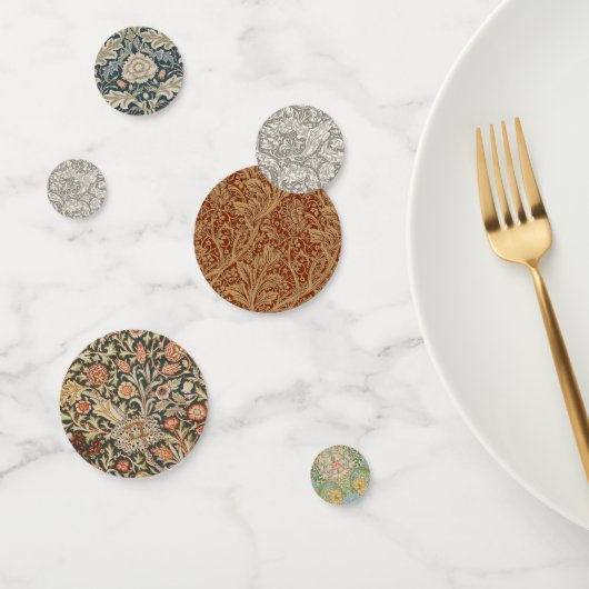William Morris Bachelor's Button antieke damast Confetti (Groep)