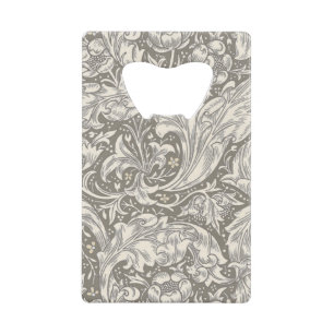 William Morris Bachelor's Button antieke damast Creditkaart Flessenopener