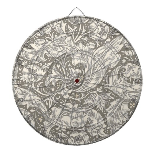 William Morris Bachelor's Button antieke damast Dartbord (Voorkant)