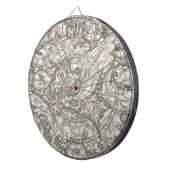 William Morris Bachelor's Button antieke damast Dartbord (Voorkant Rechts)