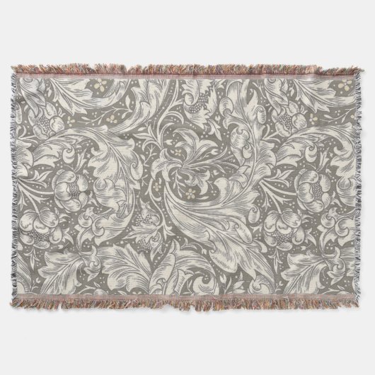 William Morris Bachelor's Button antieke damast Deken (Voorkant)