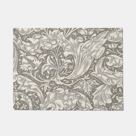 William Morris Bachelor's Button antieke damast Deurmat (Voorkant)