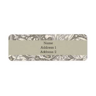 William Morris Bachelor's Button antieke damast Etiket